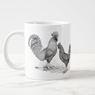 California Grey Rooster en Hen Grote Koffiekop