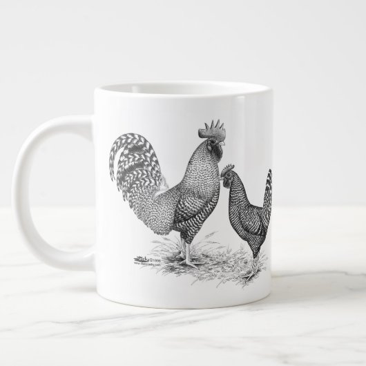 California Grey Rooster en Hen Grote Koffiekop (Links)