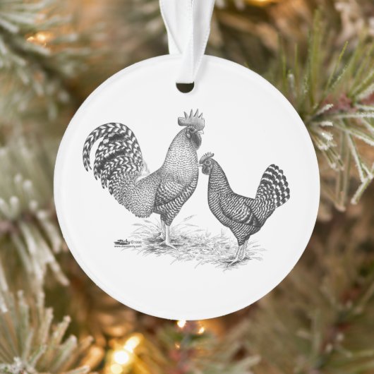 California Grey Rooster en Hen Ornament (Boom)