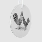 California Grey Rooster en Hen Ornament (voorkant)