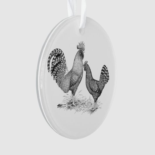 California Grey Rooster en Hen Ornament (voorkant)