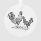 California Grey Rooster en Hen Ornament (achterkant)