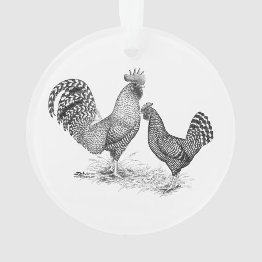 California Grey Rooster en Hen Ornament (achterkant)