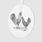California Grey Rooster en Hen Ornament (voorkant)