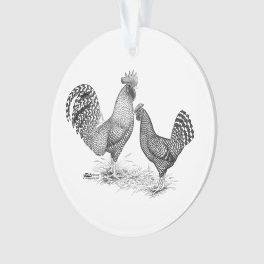 California Grey Rooster en Hen Ornament (voorkant)