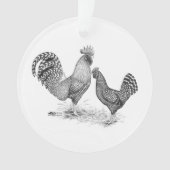 California Grey Rooster en Hen Ornament (voorkant)