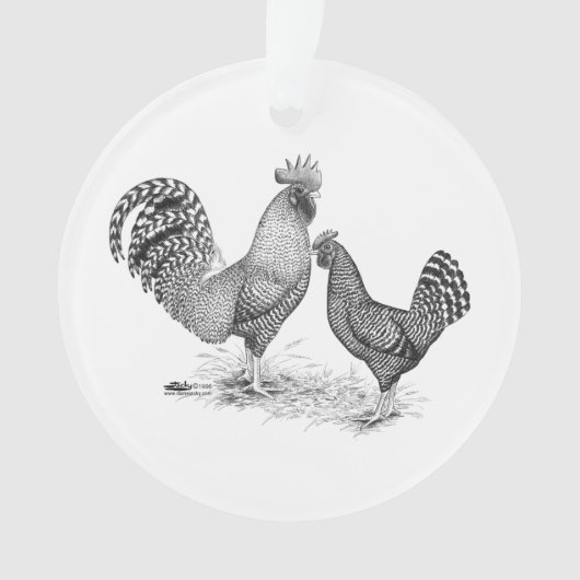 California Grey Rooster en Hen Ornament (voorkant)