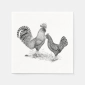 California Grey Rooster en Hen Servet (Voorkant)