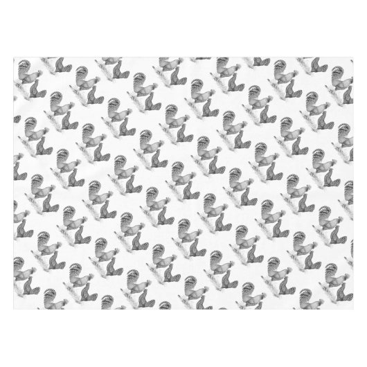 California Grey Rooster en Hen Tafelkleed (Voorkant (Horizontaal))