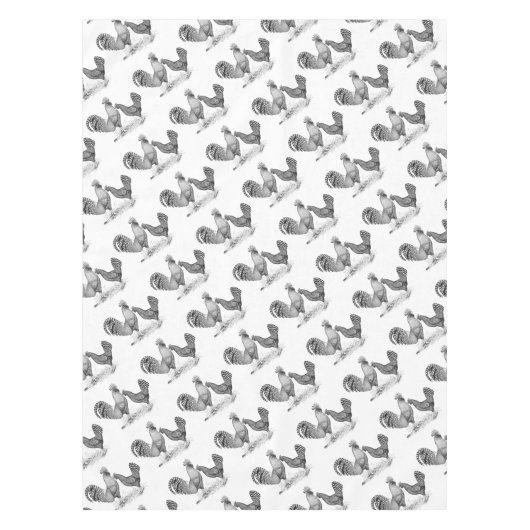 California Grey Rooster en Hen Tafelkleed (Voorkant)