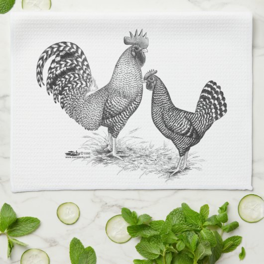 California Grey Rooster en Hen Theedoek (Gevouwen)