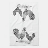 California Grey Rooster en Hen Theedoek (Verticaal)