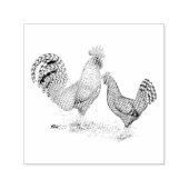 California Grey Rooster en Hen Zelfinktende Stempel (Design)