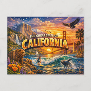 California Groet Ansichtkaart  Briefkaart