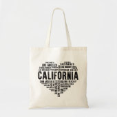 California Heart Love LA San Francisco San Diego Tote Bag (Voorkant)