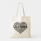 California Heart Love LA San Francisco San Diego Tote Bag (Achterkant)