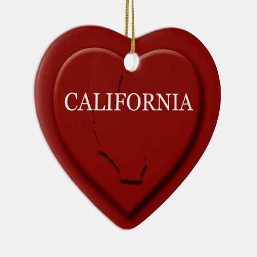 California Heart Map kerstversiering Keramisch Ornament (Rechts)