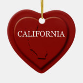 California Heart Map kerstversiering Keramisch Ornament (Voorkant)