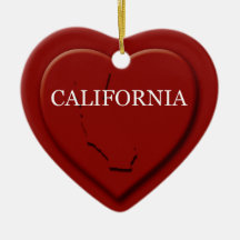 California Heart Map kerstversiering
