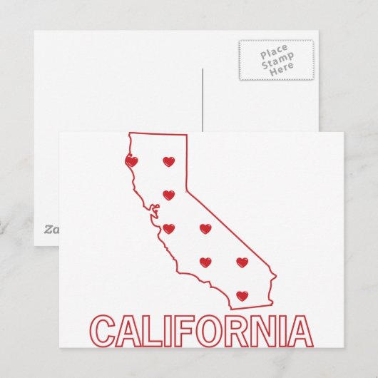 California Hearts Briefkaart (Voorkant / Achterkant)