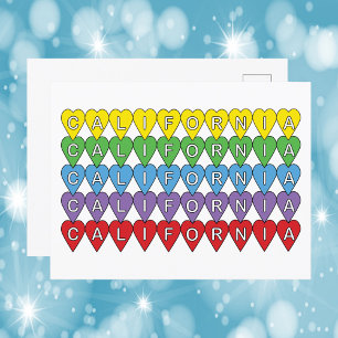 California Hearts kleurrijk patroon Briefkaart