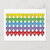 California Hearts kleurrijk patroon Briefkaart (Voorkant)