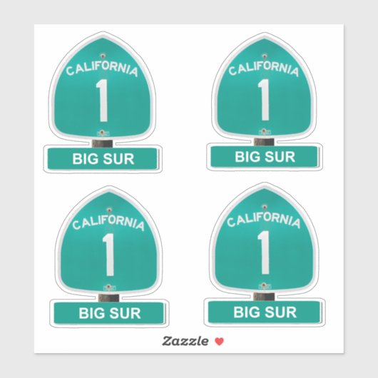 California Highway 1 Big Sur stickers (Vel)