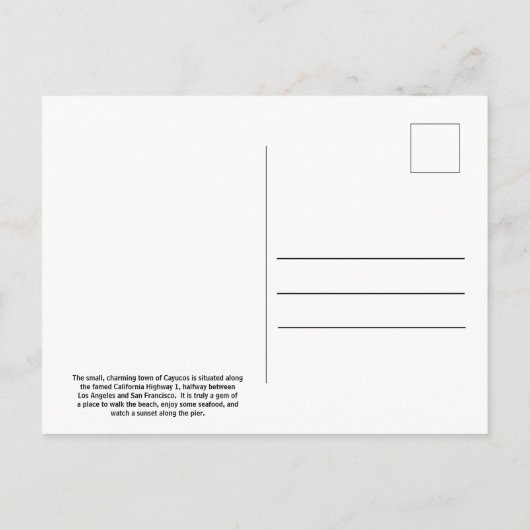 California Highway 1 Briefkaart (Achterkant)