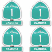 California Highway 1 Cambria-stickers Sticker (Voorkant)