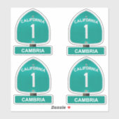 California Highway 1 Cambria-stickers Sticker (Vel)