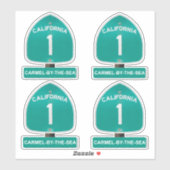 California Highway 1 Carmel-by-the-Zee stickers (Vel)