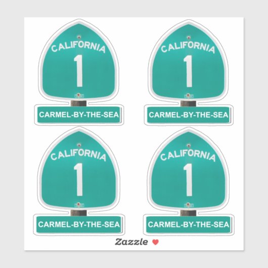 California Highway 1 Carmel-by-the-Zee stickers (Vel)