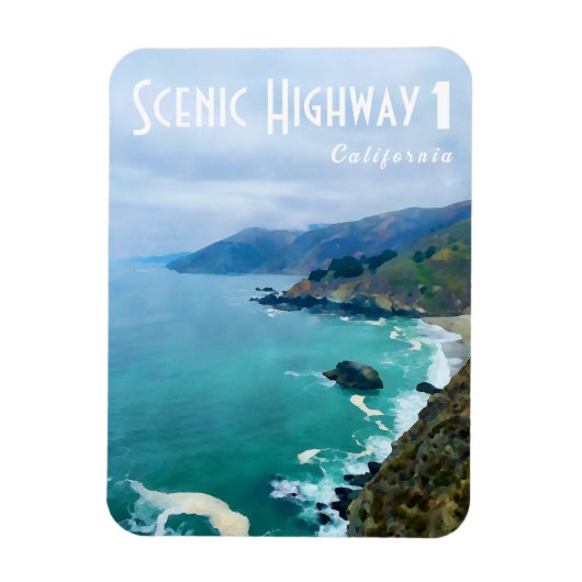 California Highway 1 Magneet (Verticaal)