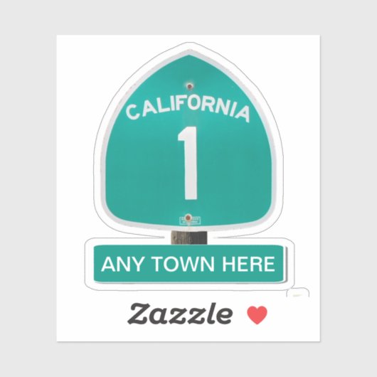  California Highway 1 met ELKE STAD Sticker (Vel)