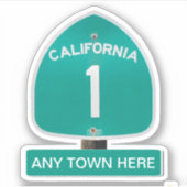  California Highway 1 met ELKE STAD Sticker (Voorkant)