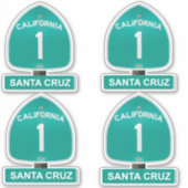 California Highway 1 Santa Cruz stickers (Voorkant)