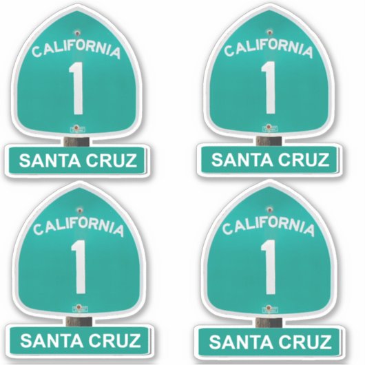 California Highway 1 Santa Cruz stickers (Voorkant)