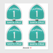 California Highway 1 Santa Cruz stickers (Vel)