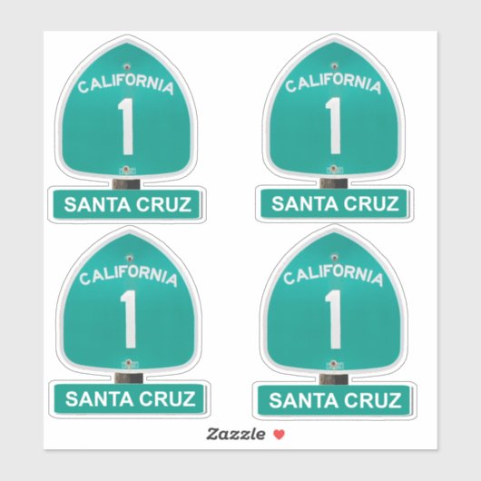 California Highway 1 Santa Cruz stickers (Vel)