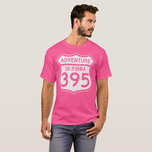California Highway 395 - Hiking Vist A T-shirt (Voorkant volledig)
