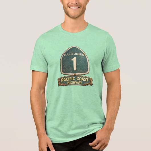 California Highway een Pacific Coast Highway Tri-Blend Shirt (Voorkant)