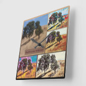 California Hillside Abstracte Photo Collage 9979 Vierkante Klok (Hoek)