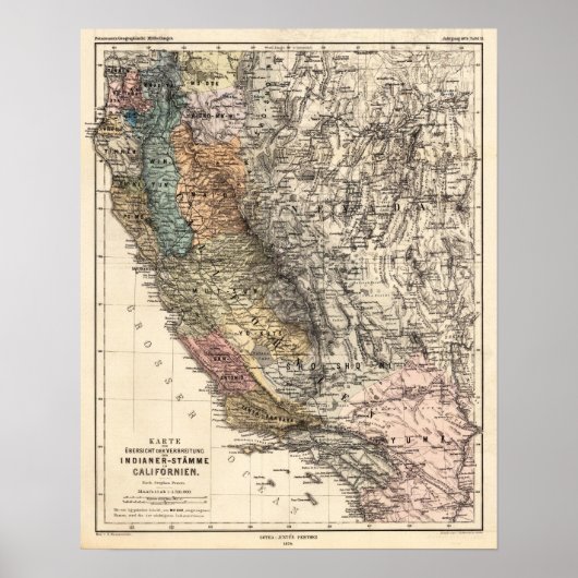  California Historic Map USA Poster (Voorkant)