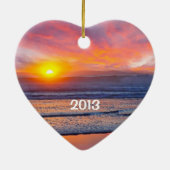 California Holiday Heart Keramisch Ornament (Achterkant)