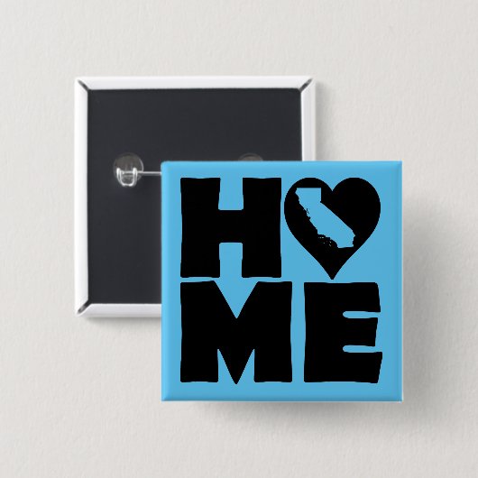 California Home Heart State Button Badge Pin (Voorkant /achterkant)