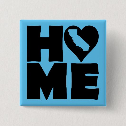 California Home Heart State Button Badge Pin (Voorkant)