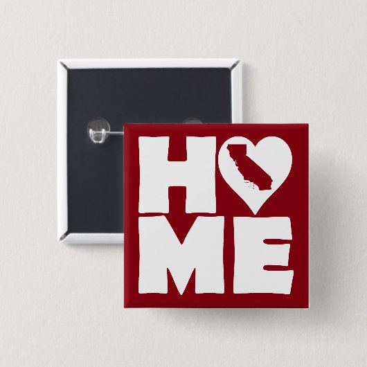 California Home Heart State Button Badge Pin (Voorkant /achterkant)
