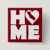 California Home Heart State Button Badge Pin (Voorkant)