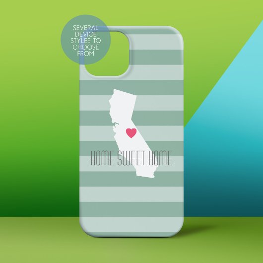 California Home State Love met Custom Heart Case-Mate iPhone Case