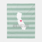California Home State Love met Custom Heart Fleece Deken (Voorkant)